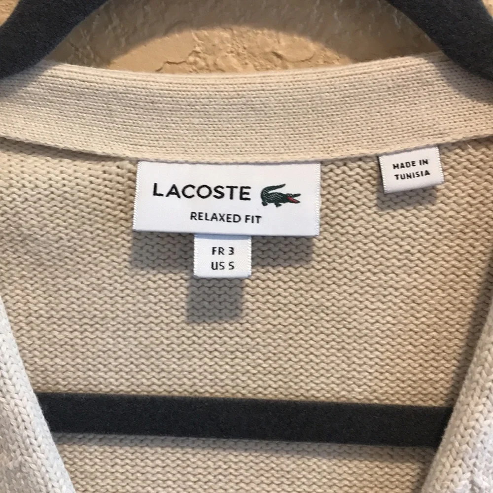 Lacoste Cream Cardigan with Black Accents - Picture 5 of 16